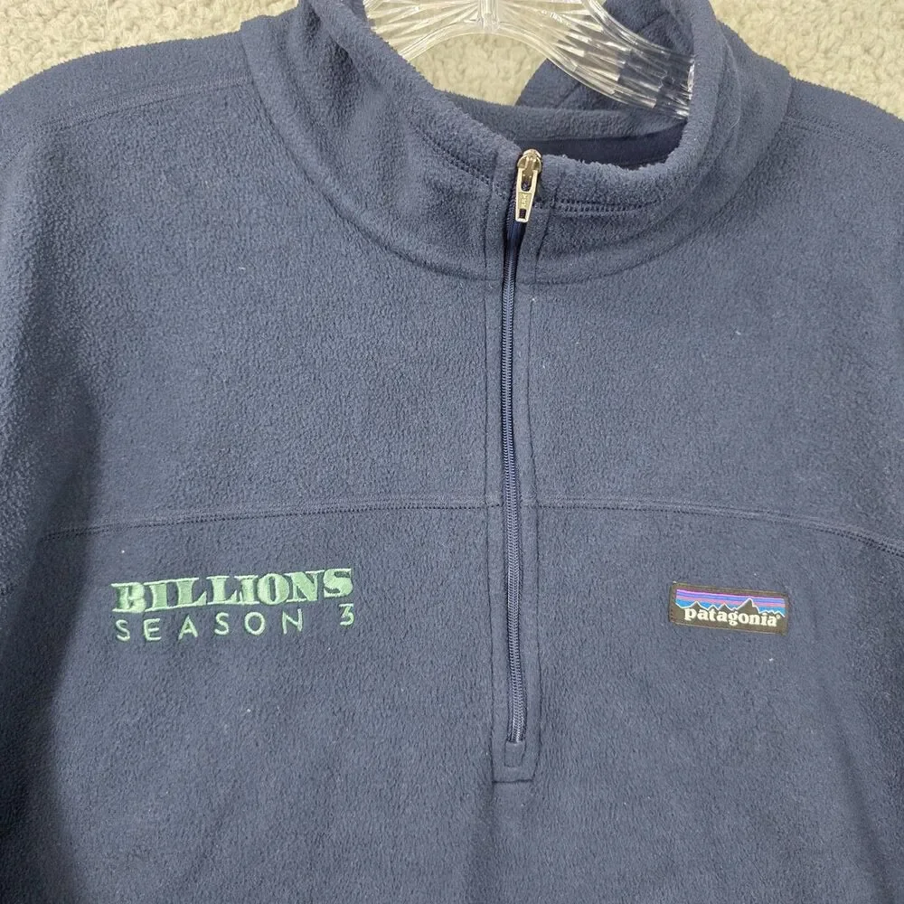 Patagonia Men's Blue Fleece Quarter Zip Billions Season 3 Size 3XL